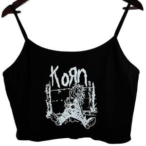 KORN Black Graphic Crop Cami 2XL